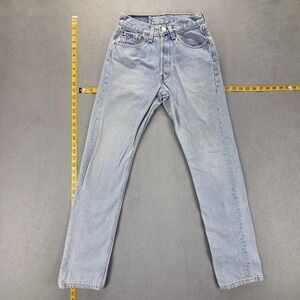 VTG Levis 501 Jeans Womens Blue Light Wash Straight Button Fly USA Fits 22x30